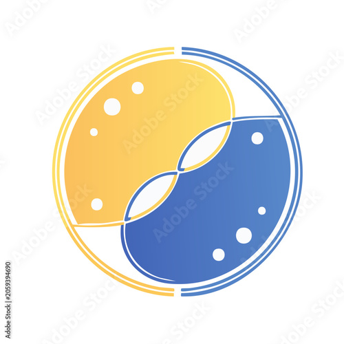 Flat design yin yang symbol icon