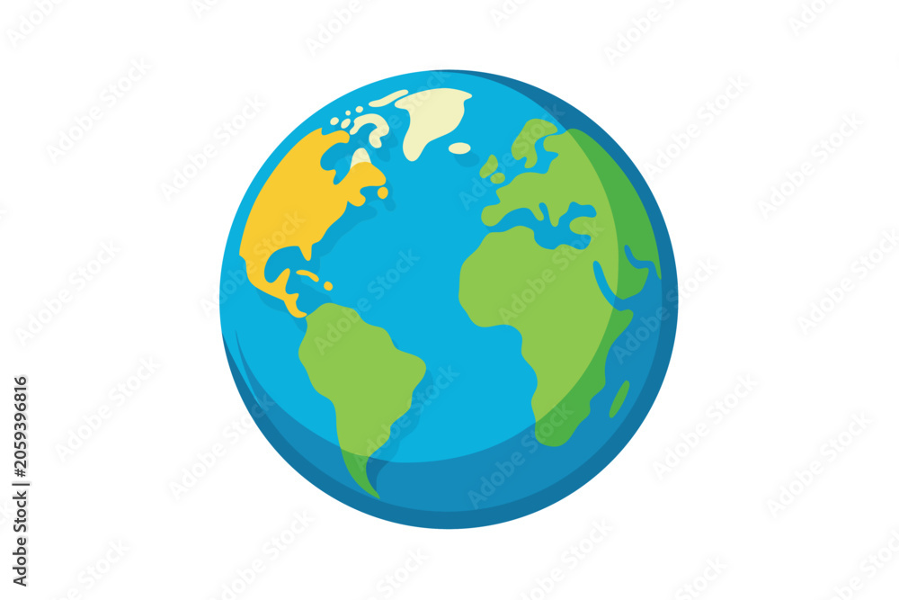 Fototapeta premium Planet Earth globe vector illustration isolated on white background.