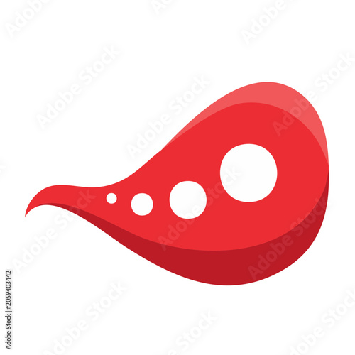 Red speech bubble icon with white dots
