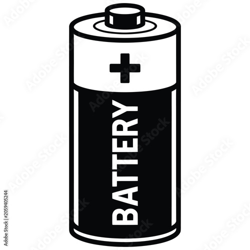 Vector Battery Icon Illustration Rechargeable Energy Cell Design
