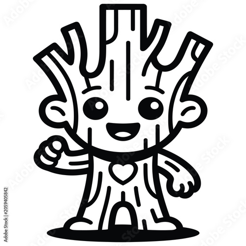 Funny Cartoon Monster Character Vector Illustration on White Background