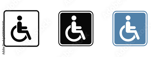 Disabled icon vector, handicap accessibility symbol for inclusive design, mobility assistance, healthcare support signage, universal access concept, editable vector illustration, vector, designs