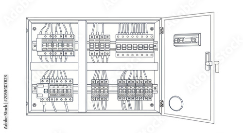 Electrical Distribution Board Technical Illustration