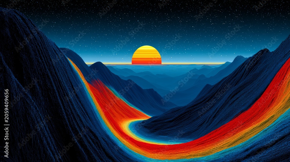 Fototapeta premium Surreal Abstract Landscape Scene 027