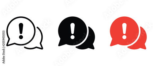 Foto Exclamation mark chat icon vector featuring warning speech bubble sign and impor