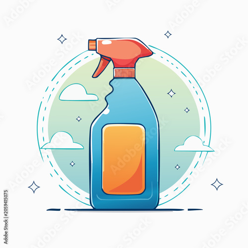 Cartoon Spray Bottle with Cleaning Liquid
