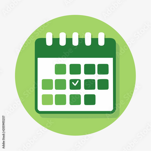 Green Calendar Icon with Checkmark