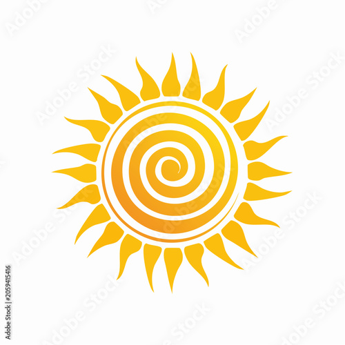 Stylized Sun Icon with Swirl Center