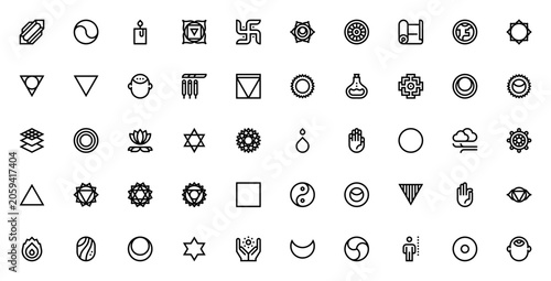 Obraz na płótnie Chakras icon set