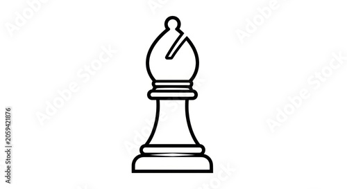 Bishop chess piece illustration in minimalist line style.