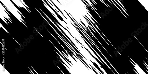 Εκτύπωση καμβά Abstract chaotic black and white diagonal lines, a striking graphic representation of turmoil or artistic expression