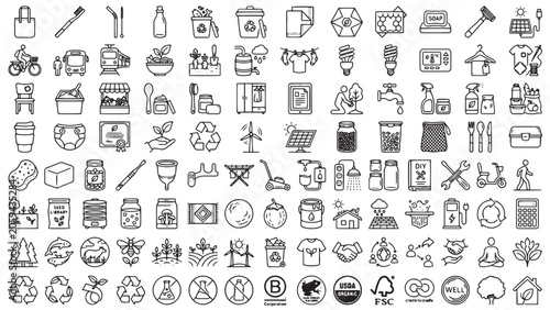 Household chores and domestic appliances outline icon set for home management apps, cleaning services, and lifestyle platforms