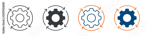 Operational Icon Set Multiple Style Collection