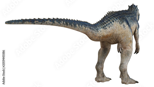 Foto Majestic dinosaur model in a side profile view.