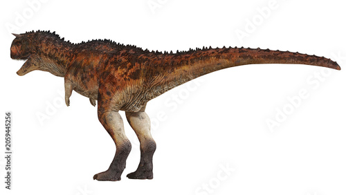 Bild auf Leinwand Side view of a detailed dinosaur model