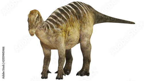 Obraz na płótnie Realistic dinosaur model on a white background.