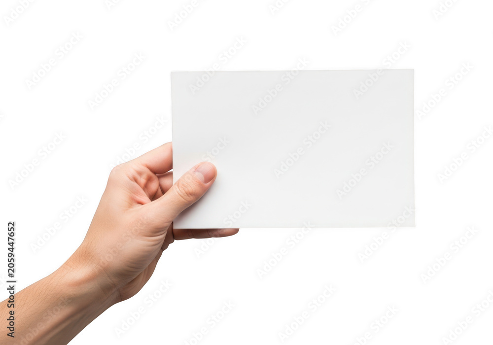 Obraz premium Hand holding a blank white card