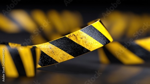 Warning tape banner isolated on transparency