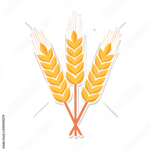 Flat Design Wheat Illustration