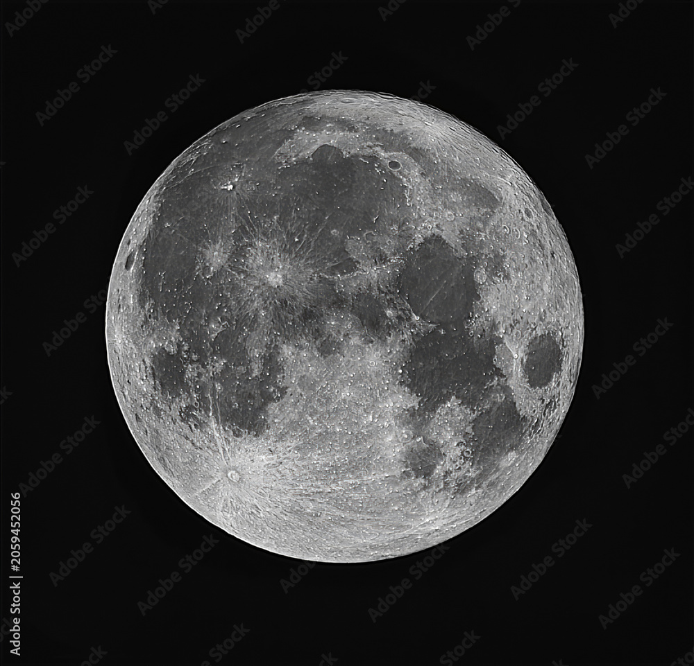 Fototapeta premium Full Moon Against a Black Sky