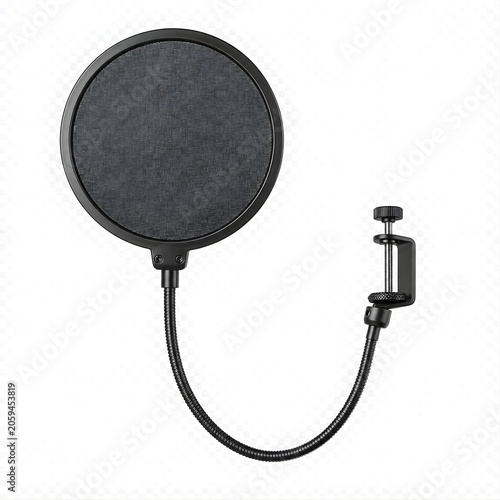 Professional microphone pop filter with flexible gooseneck arm