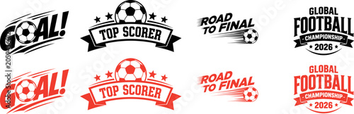 Fifa world cup 2026 branding elements goal top scorer road to final championship graphics collection
