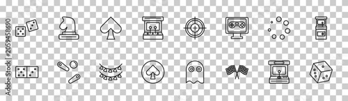 Foto outline icons set - , editable vector for web and mobile