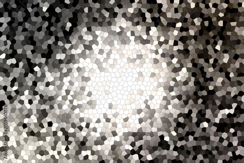 Foto Glowing white pixelated background, gradient mosaic texture, black and white abs