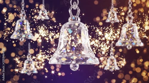 Sparkling Crystal Christmas Bells Decoration.