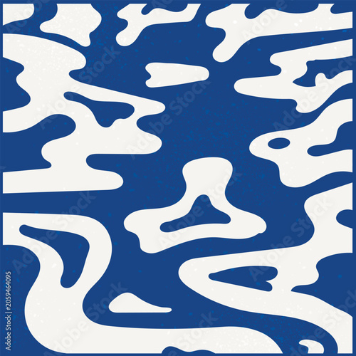 Abstract Blue White Fluid Marble Wavy Pattern Digital Art Wallpaper Background