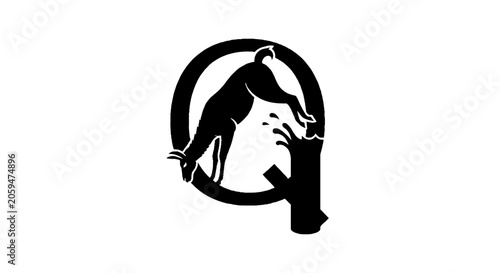 Black and white logo of a bird in a circular design.