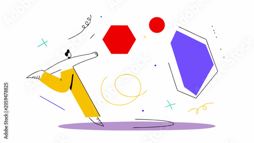 Colorful abstract shapes, geometric icons, creative symbols, vector graphics