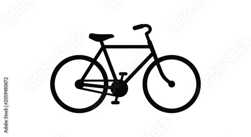 Bild auf Leinwand Bicycle Silhouette Against A White Background A Minimalist Linear Representation