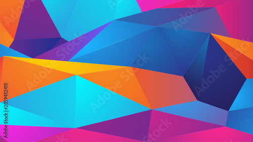 Cuadro en lienzo Abstract Colorful Geometric Triangle Pattern Background Vector Illustration