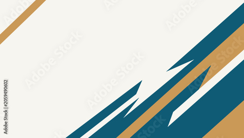 Fotografia Abstract blue and gold diagonal brush stroke design on light background