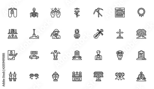 Foto Funeral icon set