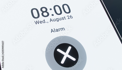 Photography Illustration of a smartphone with an alarm ringing on the smartphone screen - alarm tone