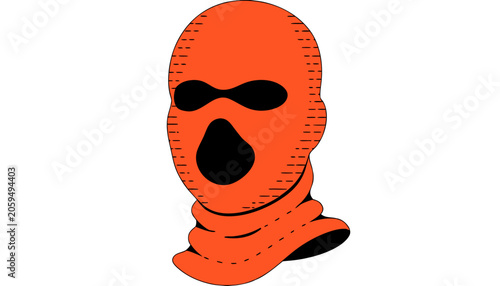 Vibrant orange ski balaclava mask for cold weather protection