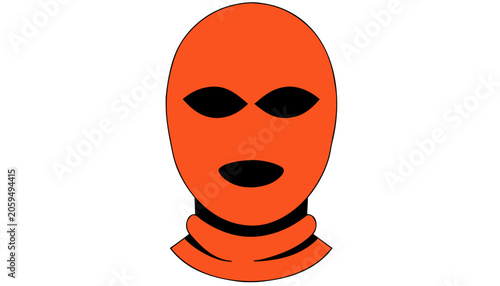 Bright orange knitted balaclava ski mask for cold weather