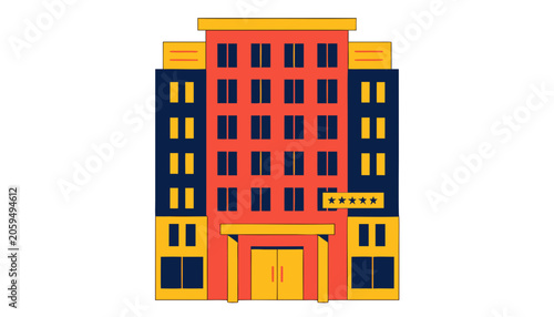 Luxury five star hotel building icon modern architecture