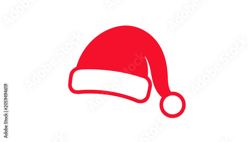 Santa claus hat isolated on transparent background for christmas decoration