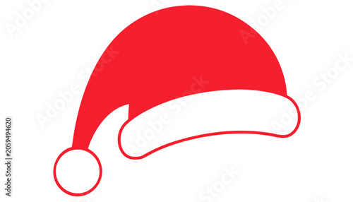 Santa claus hat isolated on transparent background for christmas
