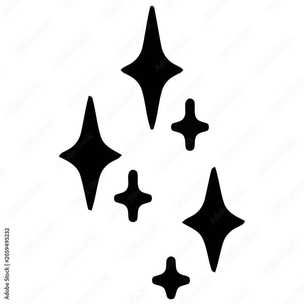 Fototapeta premium Abstract star sparkle glitter icons in flat vector design with illustration decoration ornament astronomy celestial minimalist silhouette abstract decorative creative isolated geometry