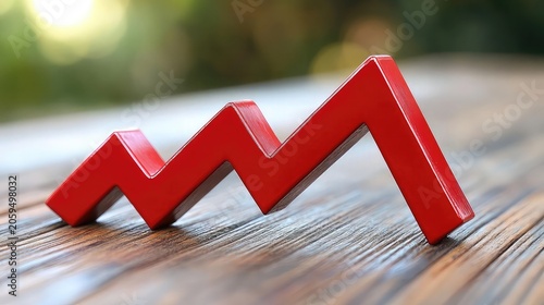 Red Stock Market Crash Financial Downturn Symbol Representing Economic Decline Investment Loss and Market Crisis for Financial News Trading Strategies and Economic Reports
