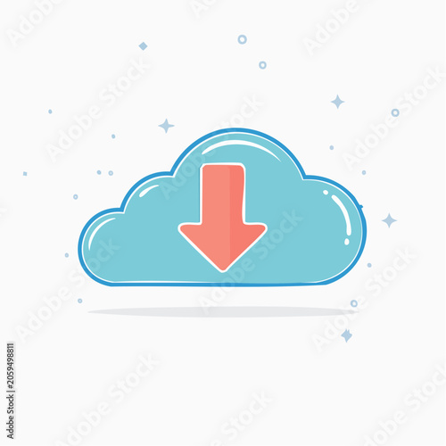 Cloud download icon with arrow