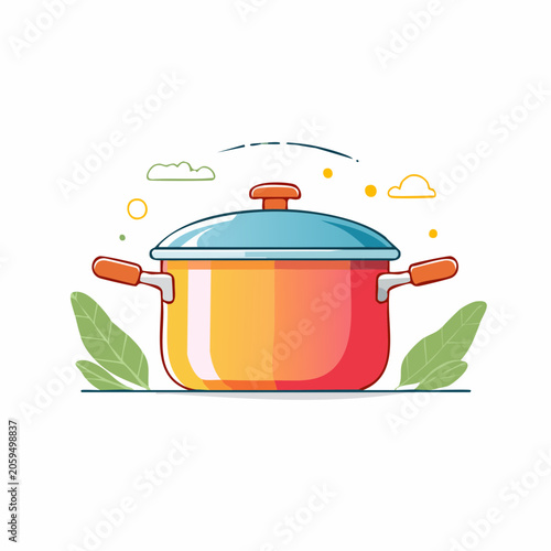 Colorful Cooking Pot Illustration