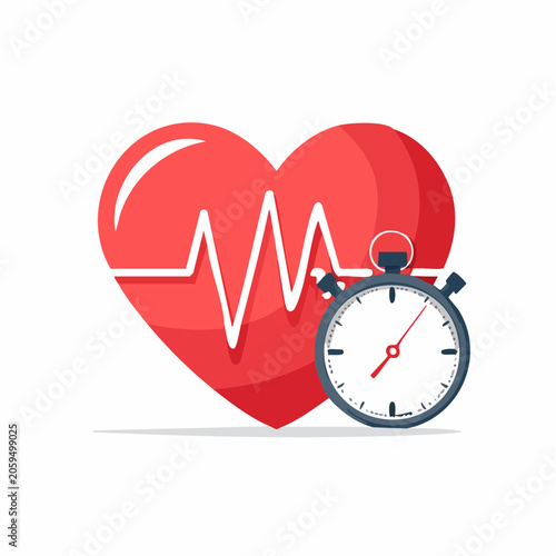 Heartbeat and Stopwatch Icon