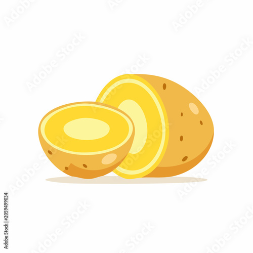 Illustration of a cut potato