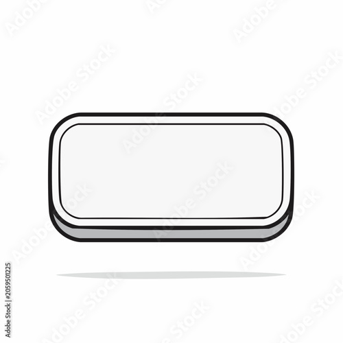 Blank rounded rectangle button with shadow
