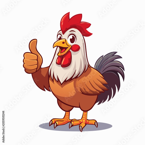 Cartoon Rooster Giving Thumbs Up